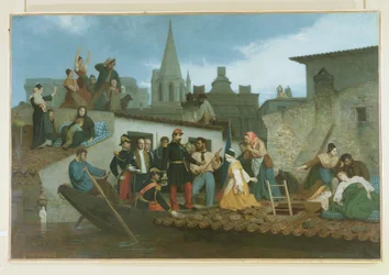 Napoleon III. (1808-73) besucht die Flutopfer von Tarascon im Juni 1856, 1856